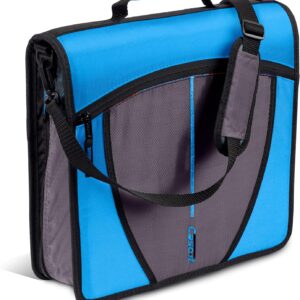 Case-it School Zipper Binder | 3" O-Rings | 600-Sheet | D-146 Denim Blue