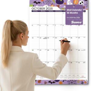 SUNEE 2026-2027 Wall Calendar Large 22.75"x15.5", 18 Month Calendar (Ends March 2028), Vertical Extra Large, Seasons Color